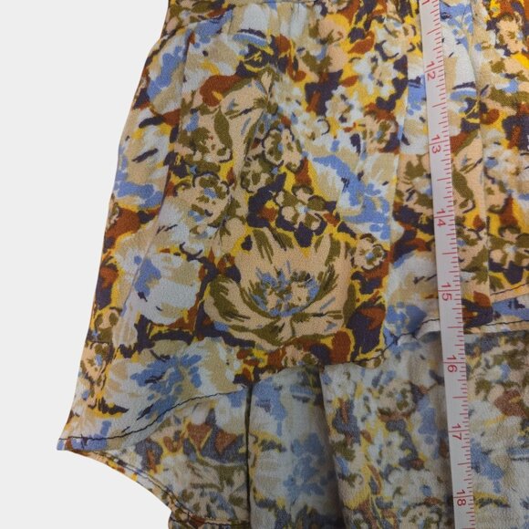 Free People Nadia Floral Wrap Mini Skirt Yellow 4 Romantic Boho Indy Flowy NWT - Picture 10 of 13